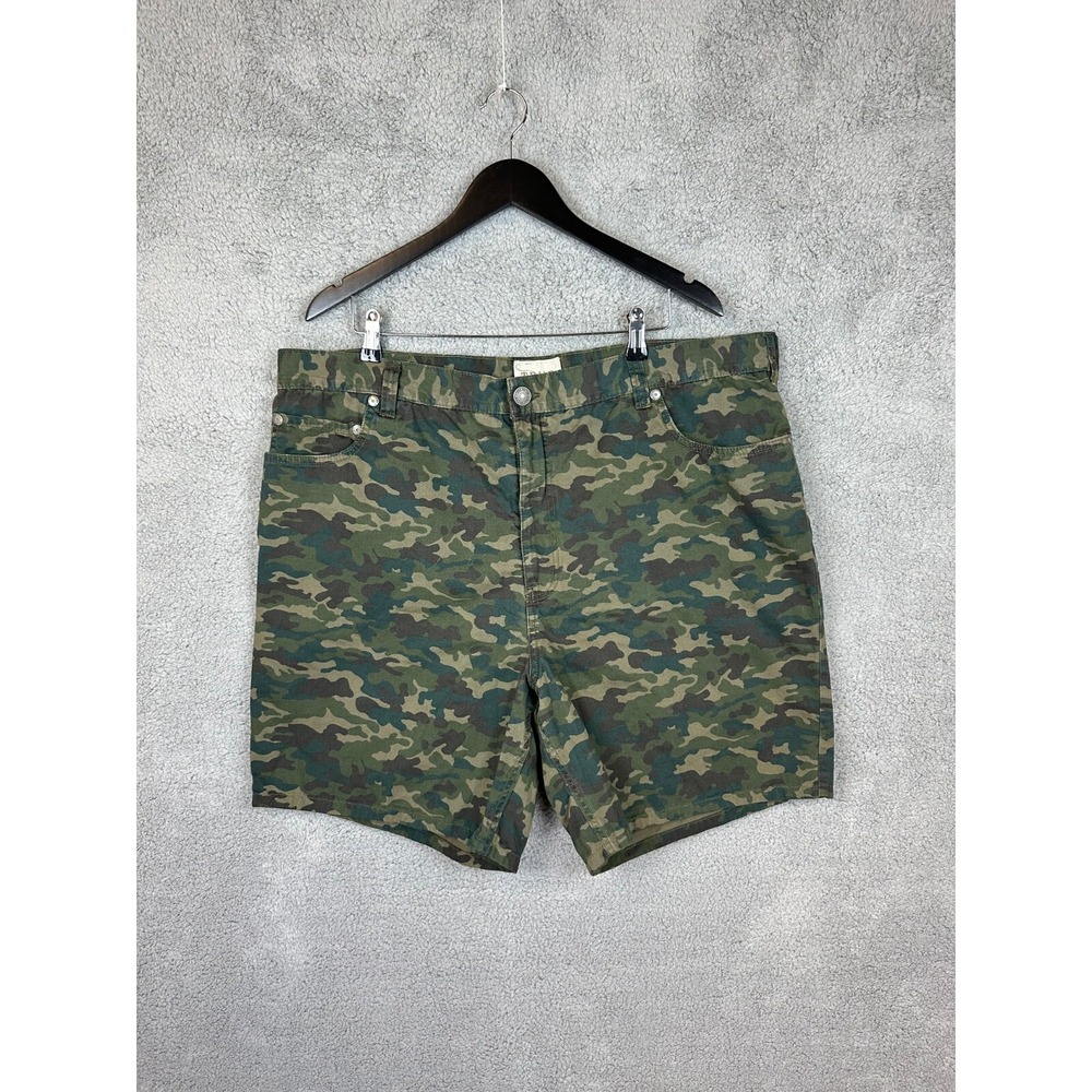 True Nation Camo Shorts Mens Size 48 Green Woodland Camouflage Baggy Grunge